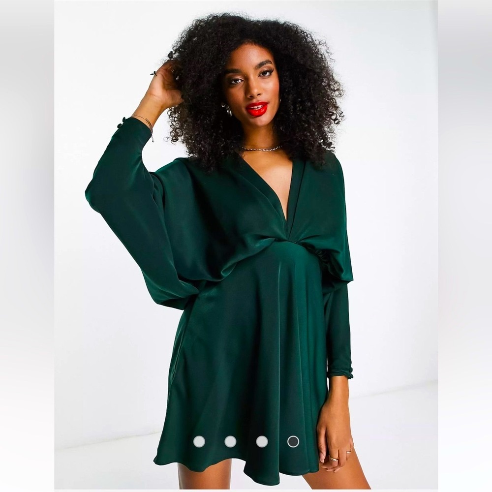 New Tags - Never Worn ASOS Batwing Mini Dress with Bias Cut Skirt and Tie Back